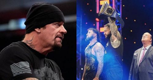 The Undertaker, Jey Uso, Roman Reigns, and Paul Heyman. 