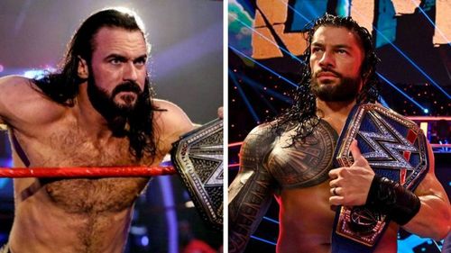 Drew McIntyre and Roman Reigns prepare to face off