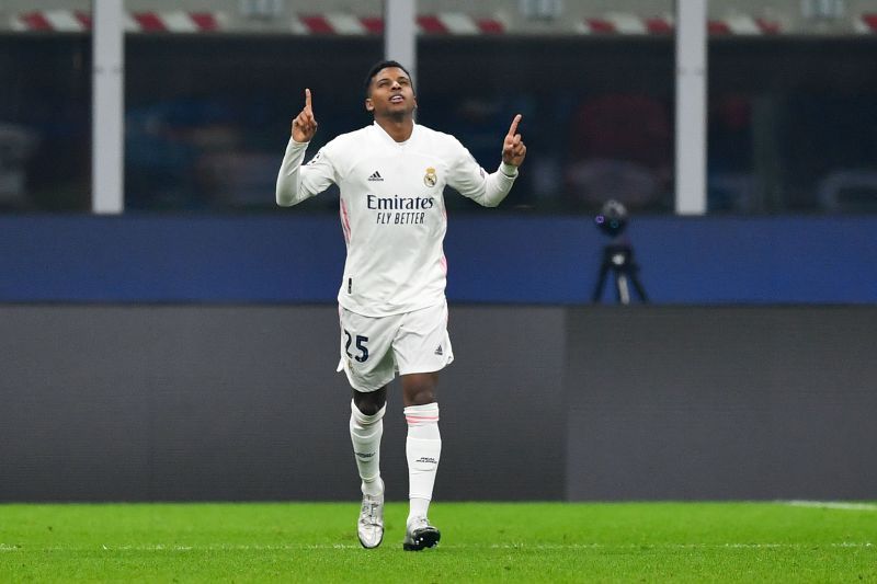 Rodrygo celebrates after making an instant impact off the bench, as Real applied the hammer blow