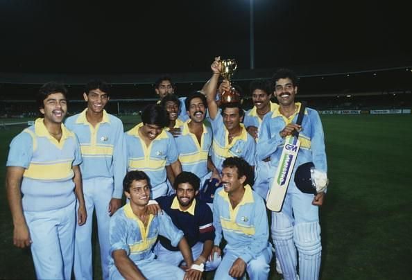Indian team after winning the World Championship of Cricket