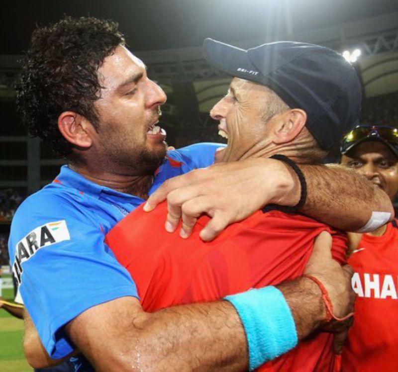 Yuvraj Singh and Gary Kirsten. Pic: Yuvraj Singh/Twitter