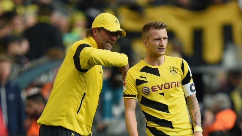 Marco Reus (right) with Jurgen Klopp