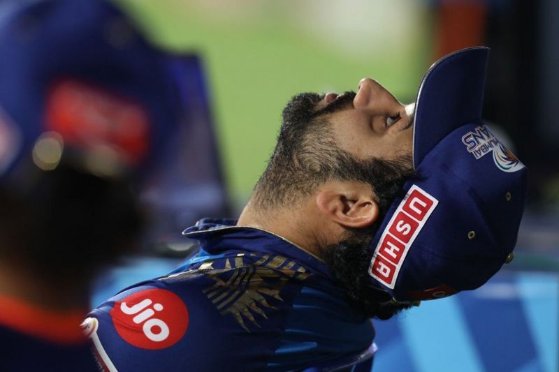 Rohit Sharma had a lot to be exasperated about in an SRH mauling of MI. [PC: iplt20.com]