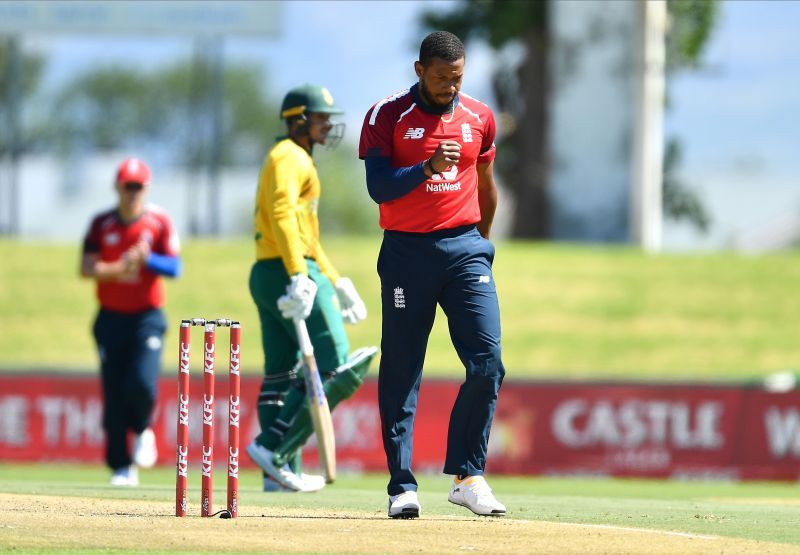 Chris Jordan went level with Stuart Broad as England's leading wicket-taker in the shortest format of the game