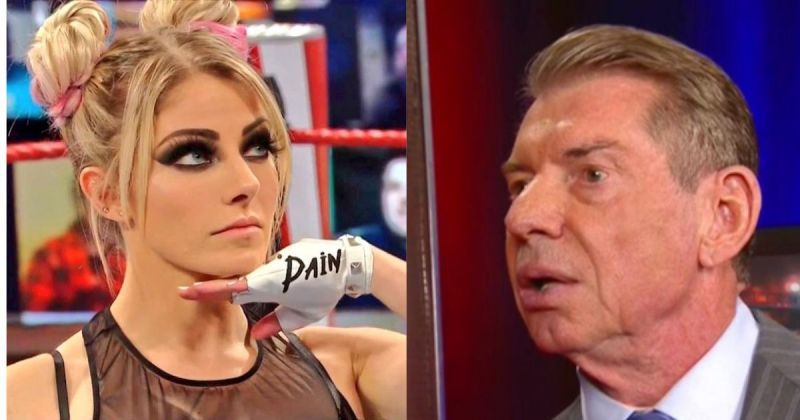 Alexa Bliss and Vince McMahon.