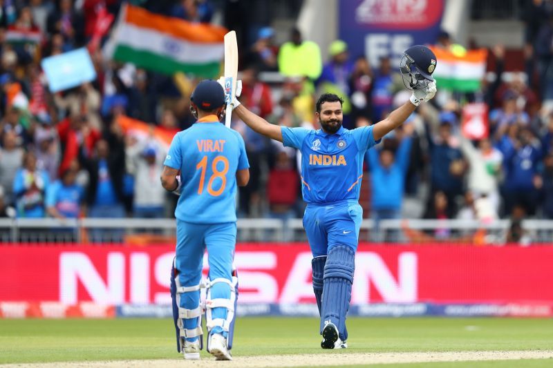 Rohit Sharma and Virat Kohli in action during the 2019 World Cup