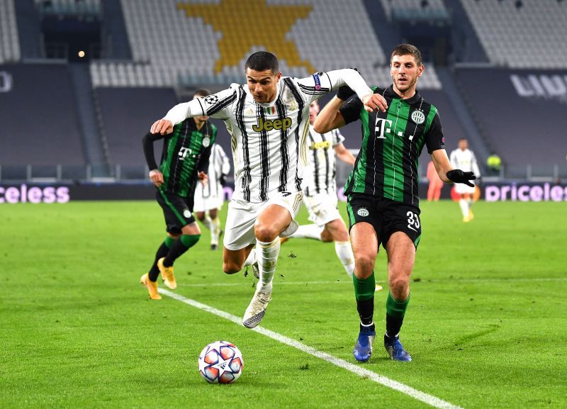 Cristiano Ronaldo in action against Ferencvaros