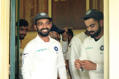 Virat Kohli (R) and Ajinkya Rahane (L) during India's 2018/19 tour of Australia