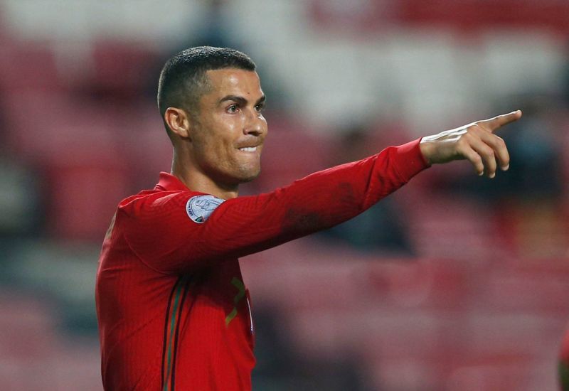 Cristiano Ronaldo rejoices after scoring a goal Enter caption