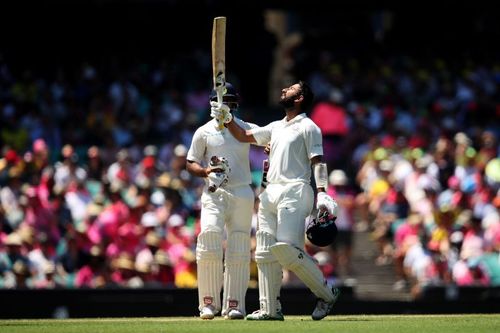 Cheteshwar Pujara after scoring a century in the Sydney Test last year