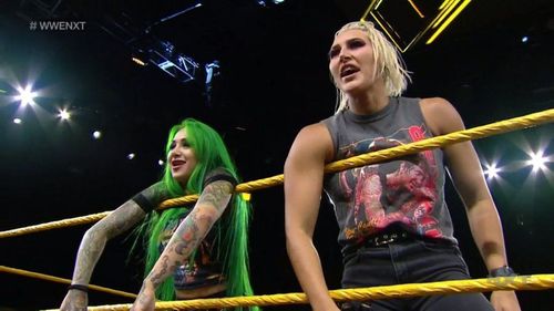 Shotzi Blackheart(L) with Rhea Ripley(R)