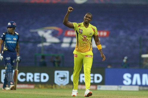 Lungi Ngidi in action for CSK against MI: Credits: iplt20.com