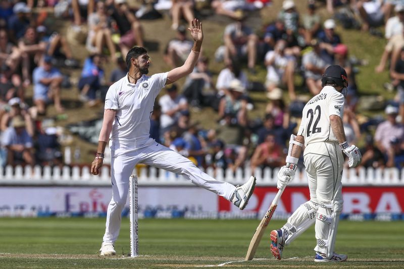 Ishant Sharma in action during the first Test against New Zealand