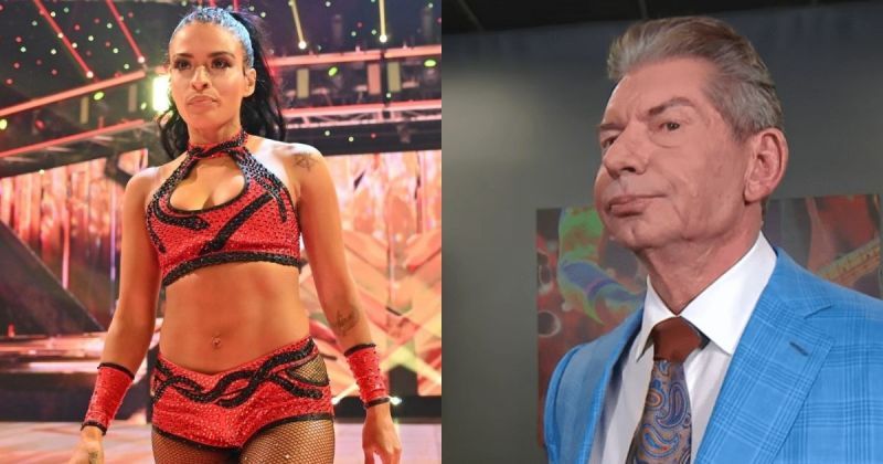 Zelina Vega and Vince McMahon. 