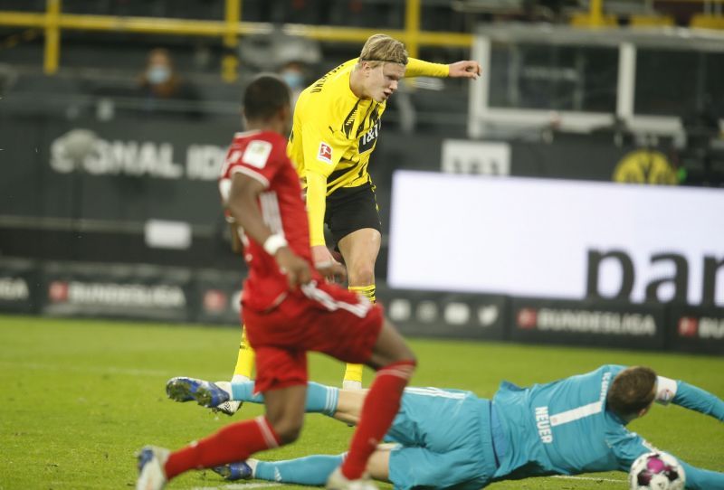 Erling Haaland was on target against Bayern Munich for the second time in just five weeks.