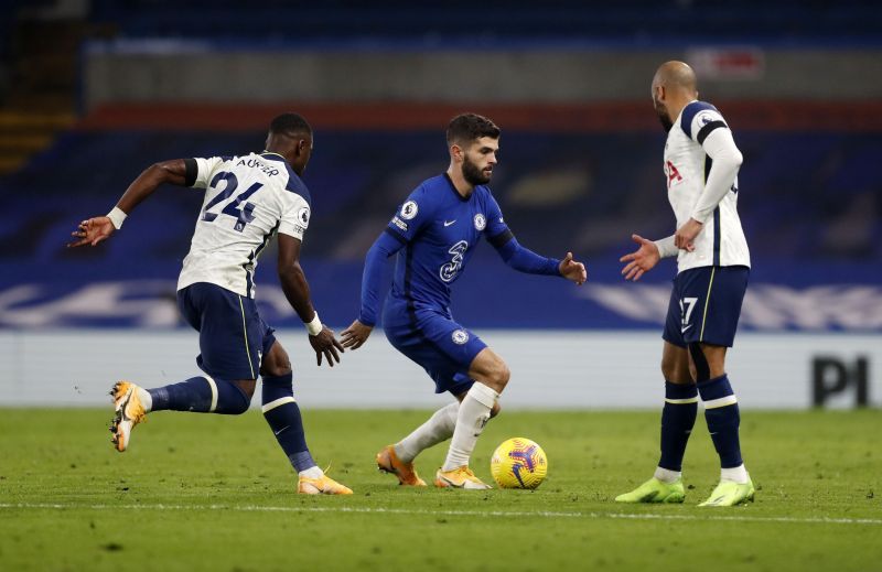 Christian Pulisic (centre) was back in action for Chelsea after five weeks.