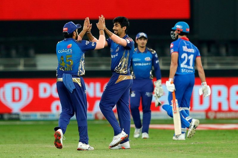 Jasprit Bumrah picked up 4 for 14 tonight, including a double wicket-maiden (Credits: IPLT20.com)