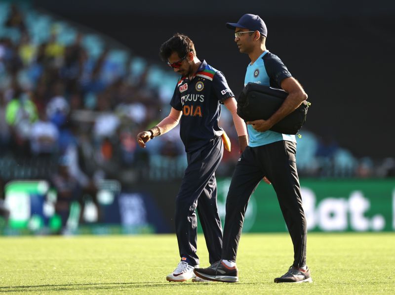 Yuzvendra Chahal (L) has been taken apart by Australia