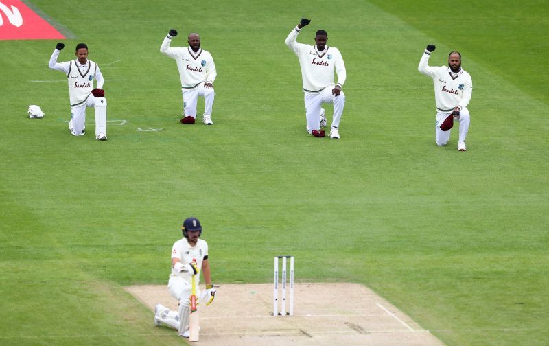 Jason Holder and co. took a knee in support of the BLM movement during Day 1 of the second England-West Indies Test.