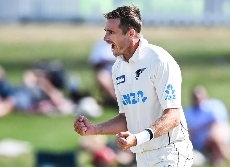 Tim Southee celebrates Test wicket No.300. Pic: BLACKCAPS/ Twitter