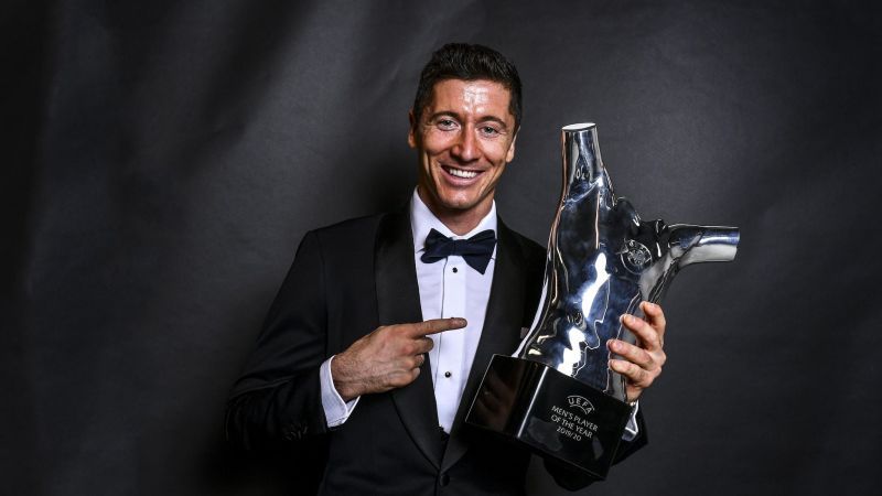 Bayern Munich striker Robert Lewandowski scooped the UEFA Men's Player of the year prize