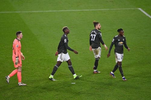 Dean Henderson, Paul Pogba, Alex Telles and Aaron Wan-Bissaka