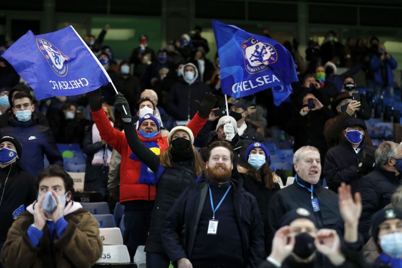 Fans were allowed in Stamford Bridge for the first time since March