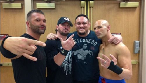 Frankie Kazarian, AJ Styles, Samoa Joe, and Christopher Daniels