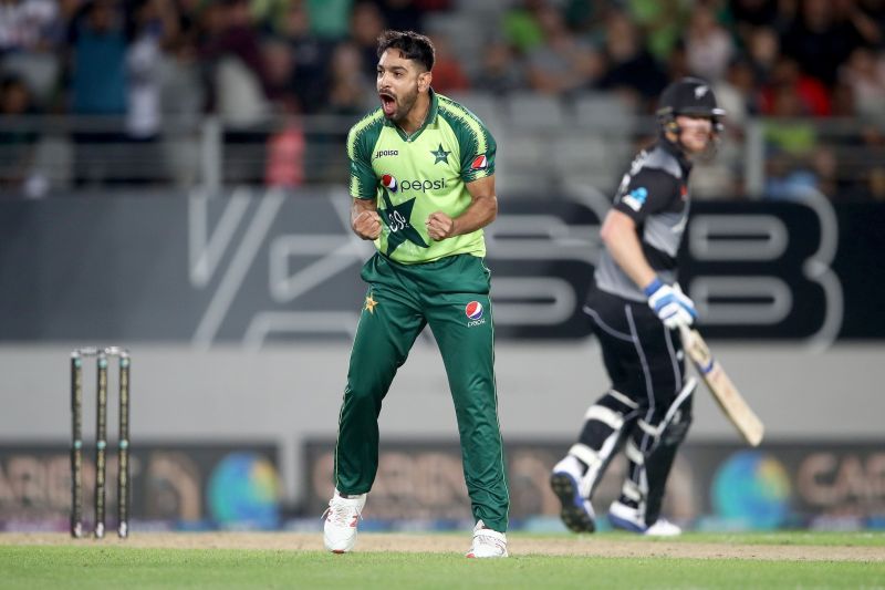 Haris Rauf in action against New Zealand