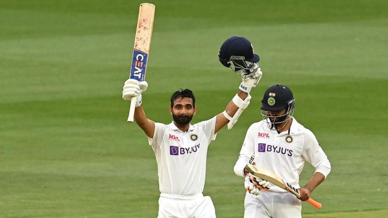 Ajinkya Rahane celebrates after his 12th Test hundred at the MCG