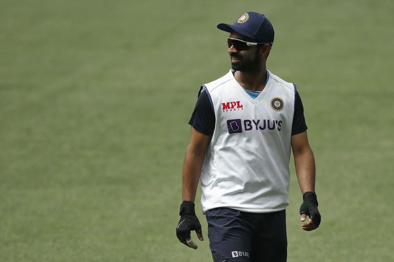 Ajinkya Rahane during a nets session