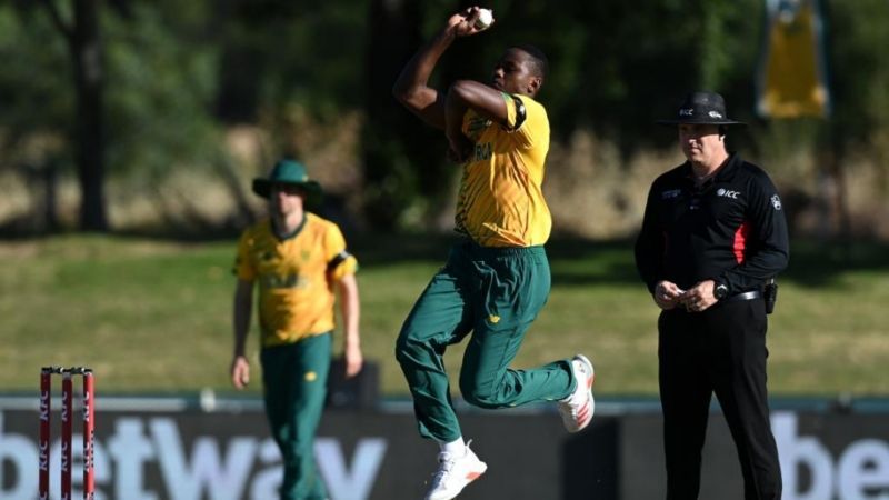 Kagiso Rabada will need at least three weeks to recover from a right adductor strain (Image Credits: ICC/Twitter)