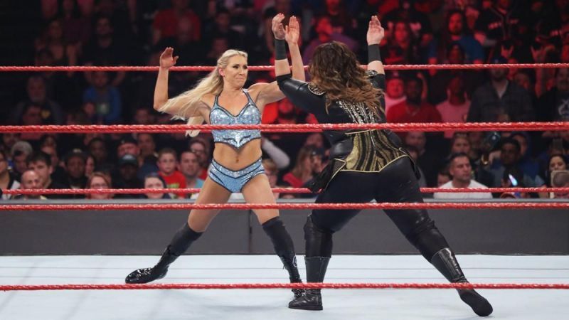 Charlotte Flair and Nia Jax on WWE RAW