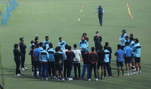 Coach Arun Lal with the Bengal Team.