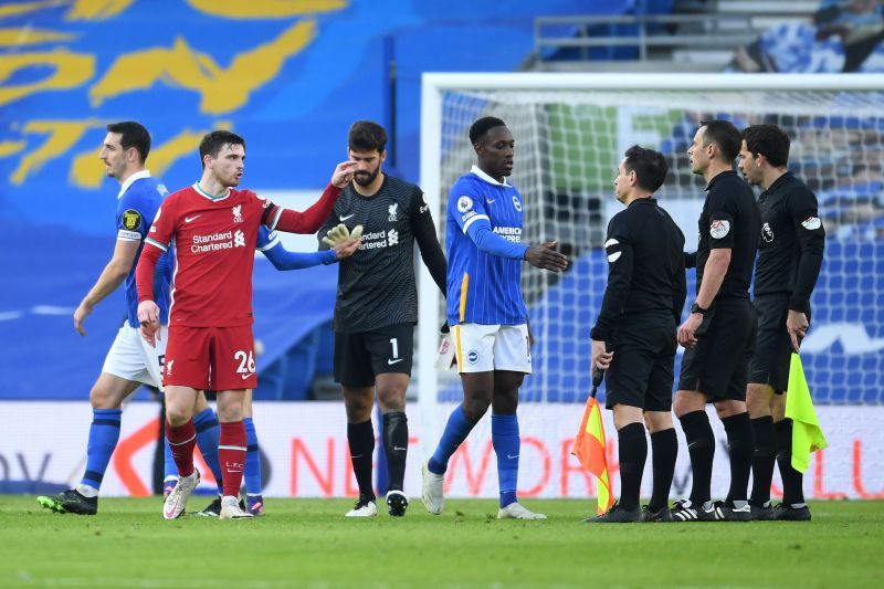 VAR&#039;s decision to award Brighton a penalty for Andrew Robertson&#039;s tackle on Danny Welbeck was a bizarre one.