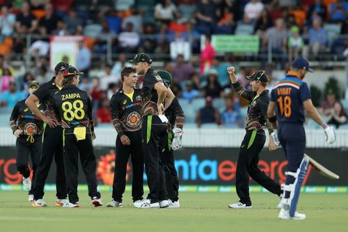 Mitchell Swepson dismissed Virat Kohli in the Canberra T20I