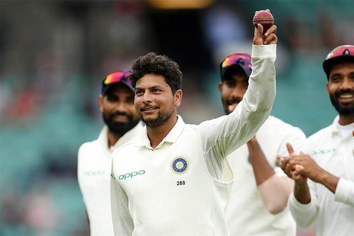 Kuldeep Yadav after picking up a five-wicket haul in Sydney in the 2018-19 Border-Gavaskar Trophy.