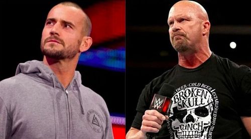 CM Punk (left); Stone Cold Steve Austin (right)