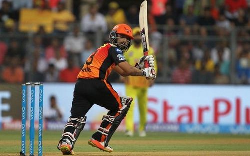 Shreevats Goswami in action for the SunRisers Hyderabad.