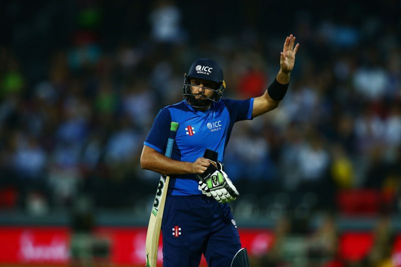 Shahid Afridi playing for the ICC World XI against the West Indies in May 2018