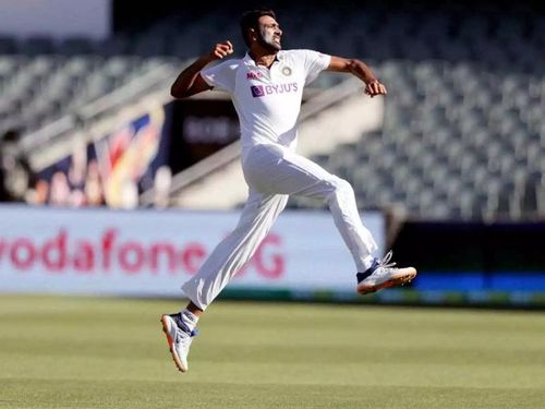 Ravichandran Ashwin celebrates after picking up the wicket of Steve Smith at Adelaide