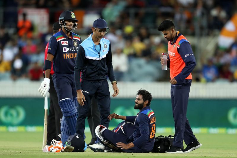 Yuzvendra Chahal replaced Ravindra Jadeja as a concussion substitute.