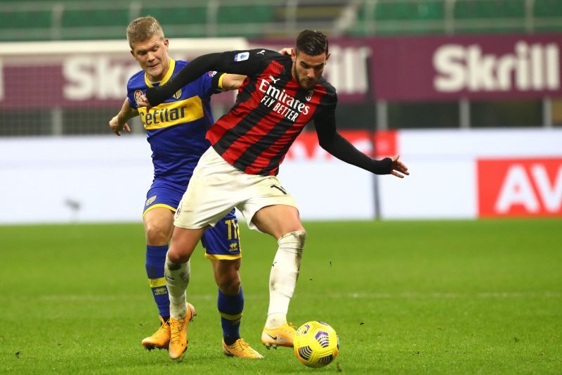 Theo in action for AC Milan
