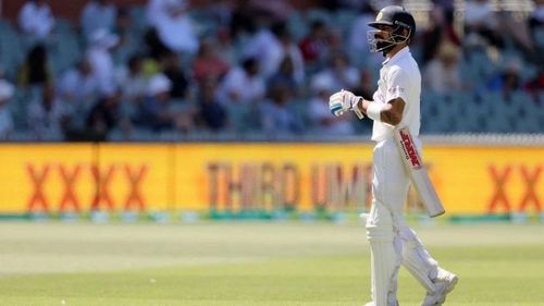 Virat Kohli dejected after being dismissed in the second innings at Adelaide