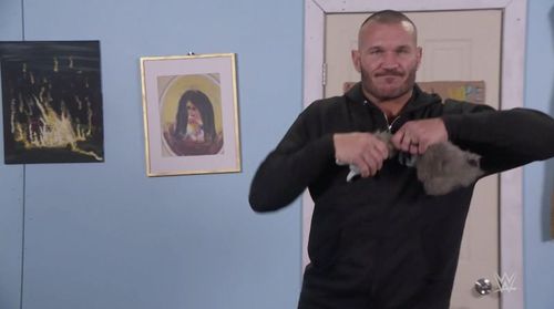 Randy Orton decapitating Rambling Rabbit