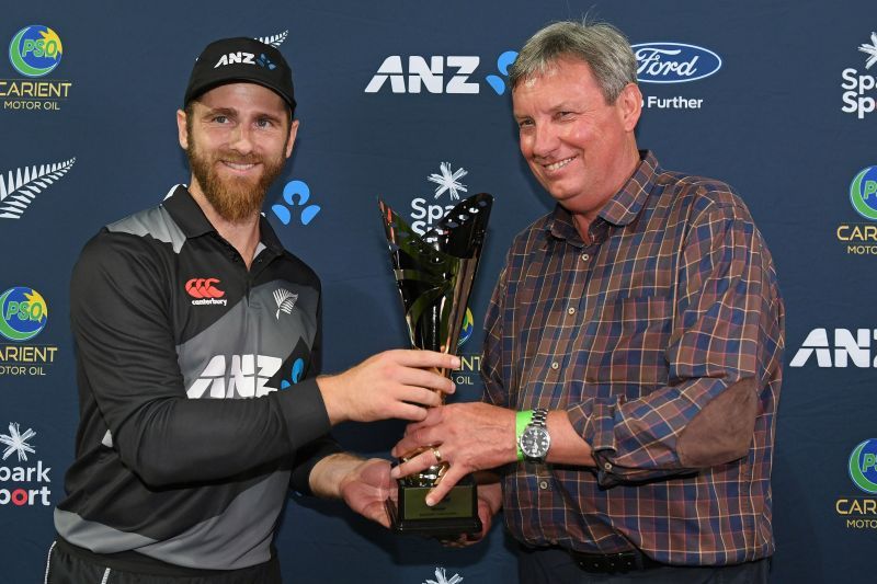 Kane Williamson and New Zealand celebrated winning the trophy