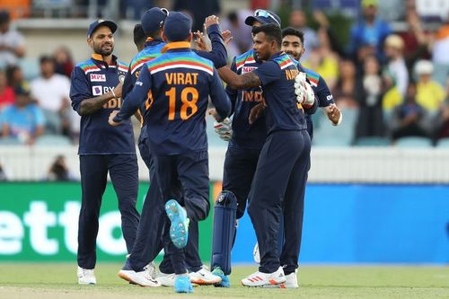 T Natarajan made his ODI debut in Canberra.