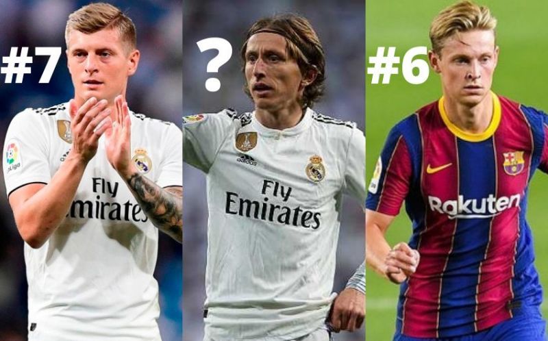 Toni Kroos, Luka Modric and Frenkie De Jong