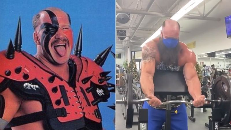 Road Warrior Hawk (left); Braun Strowman (right)