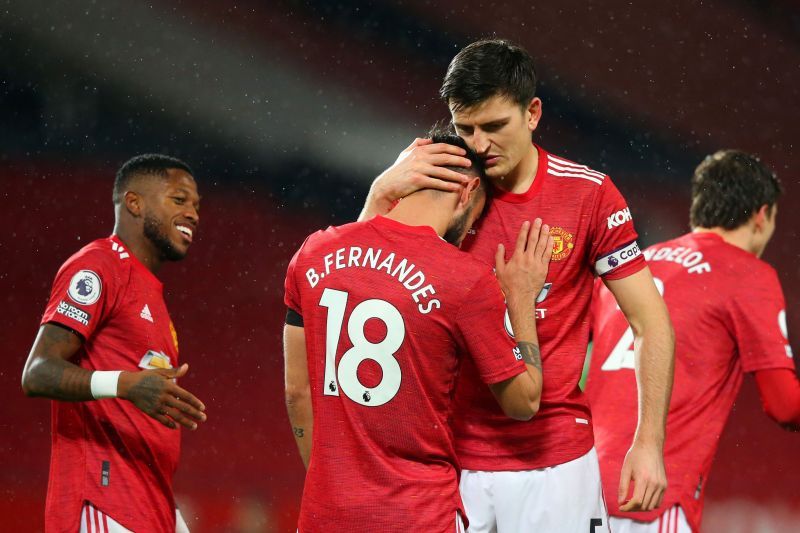 Manchester United captain Harry Maguire and Bruno Fernandes